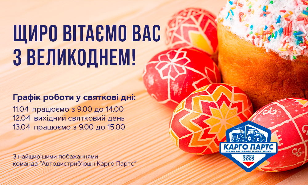 Щиро вітаємо зі святом Великодня!